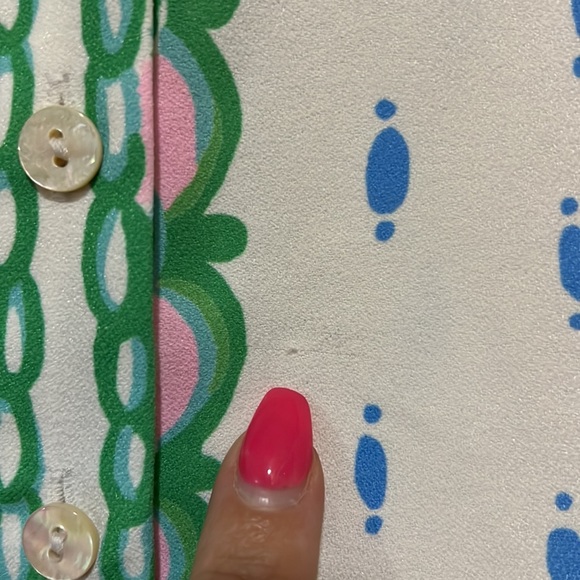 Lilly Pulitzer tavia top blouse XL white green work - Picture 5 of 9
